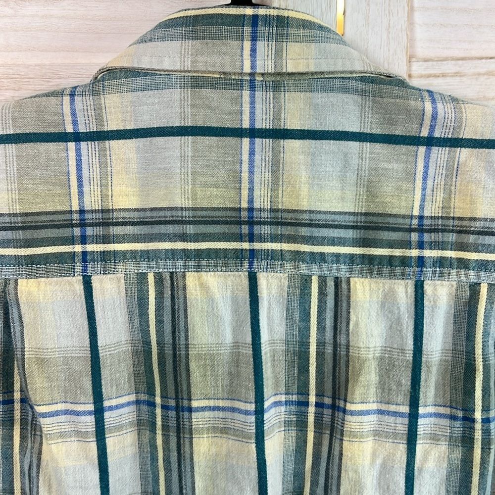 Kuhl Linen Cotton Blend Plaid Camp Shirt Medium - Picture 8 of 8